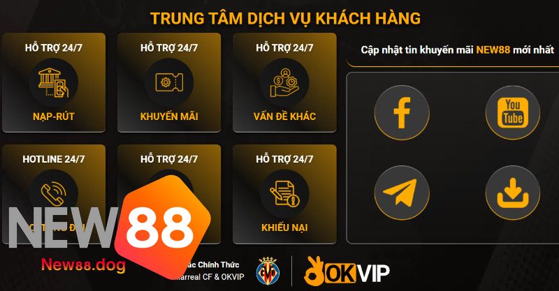 Trung tâm dịch vụ khách hàng New88 đa dạng và rất chuyên nghiệp